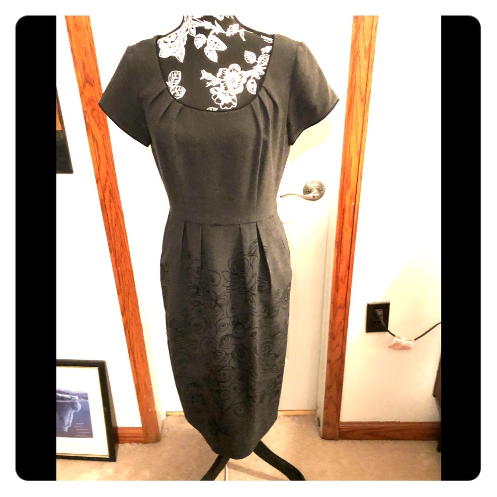 Dark gray with black accent dress